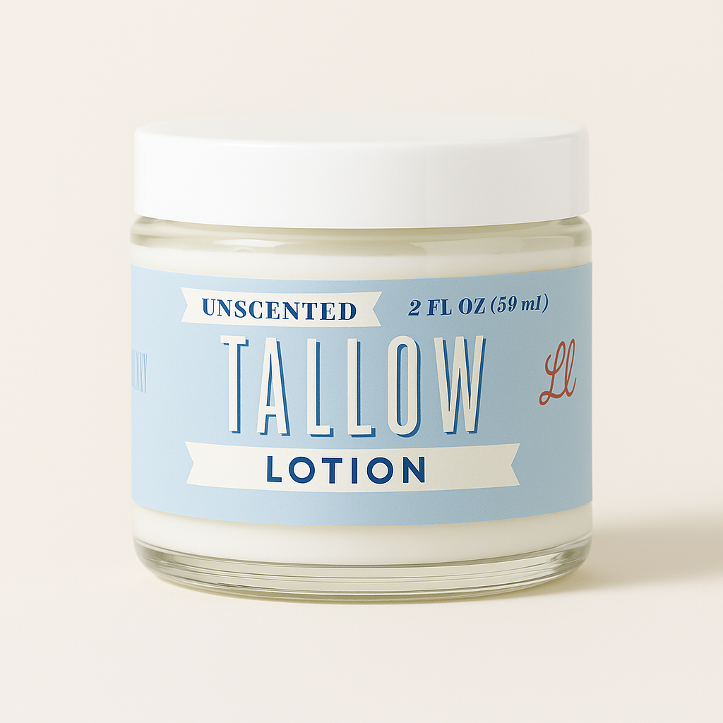 Unscented Tallow Lotion – Pure, Preservative-Free One Ingredient Moisturizer by Lady May Tallow by The Lady May, scented candle detail photo 5