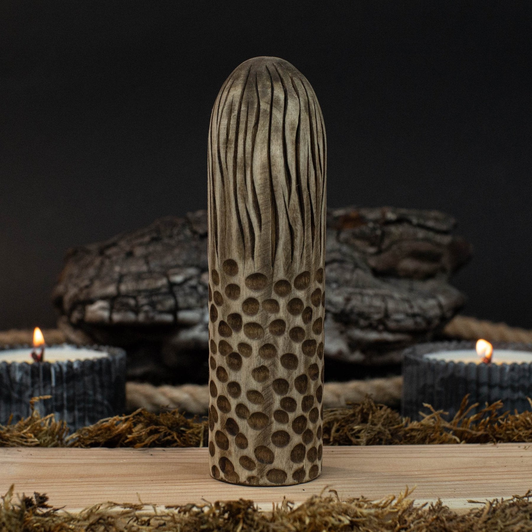 Eir Wooden Figurine – 14 cm (5.7 inch) Hand-Carved Norse Goddess of Healing detail view by Sharky Forged Steel Tools