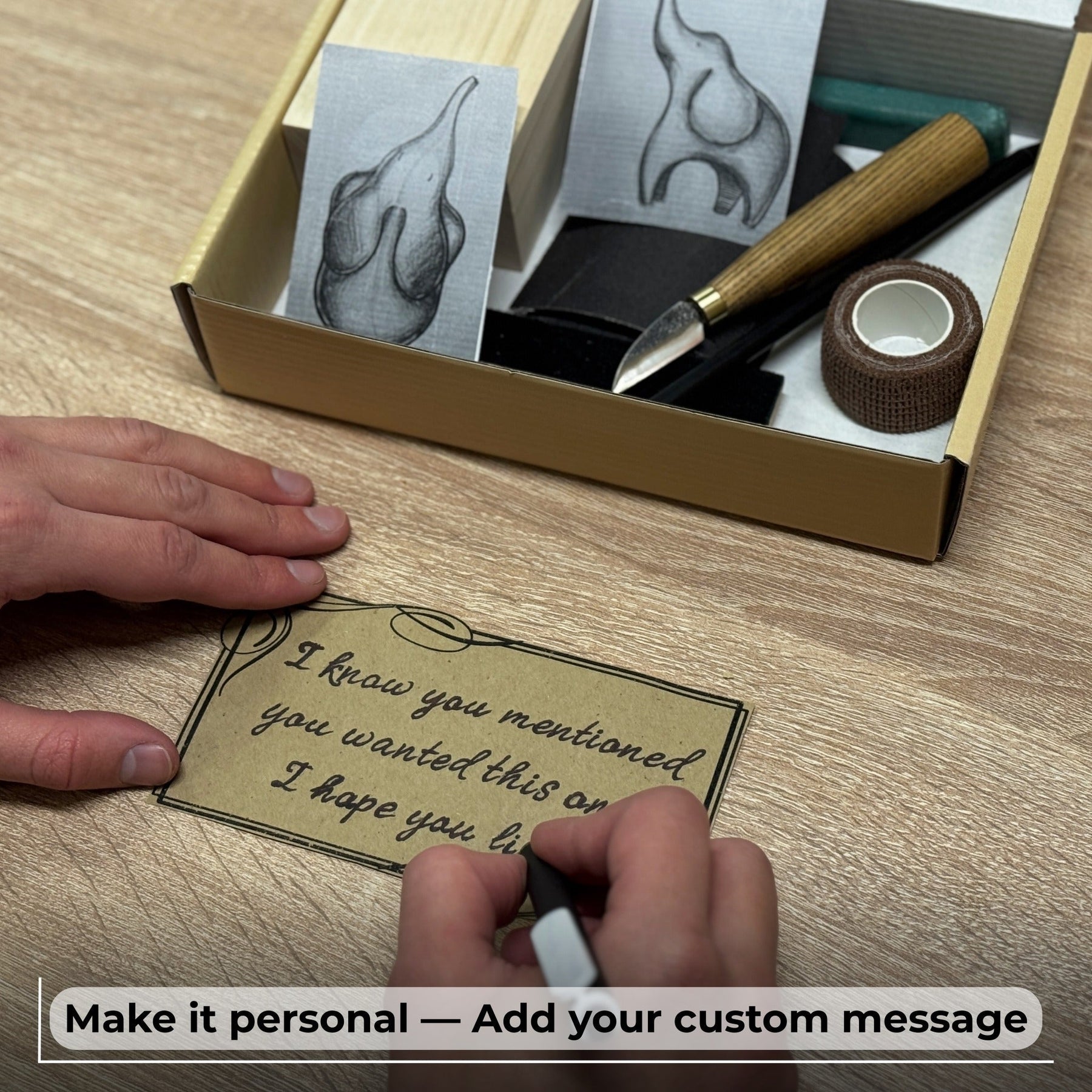 Elephant Carving Kit - Complete Starter Whittling Kit for Beginners, Adults, Teens, and Kids detail view by Sharky Forged