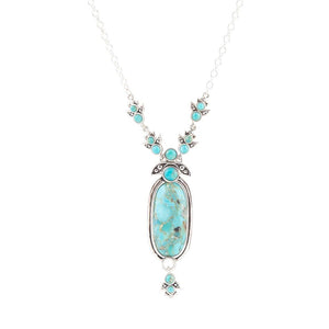 Emile Sterling Silver and Blue Turquoise Pendant Necklace by Barse Jewelry