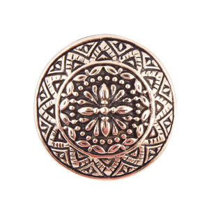 Engraved Golden Bronze Statement Ring detail view by Barse Jewelry