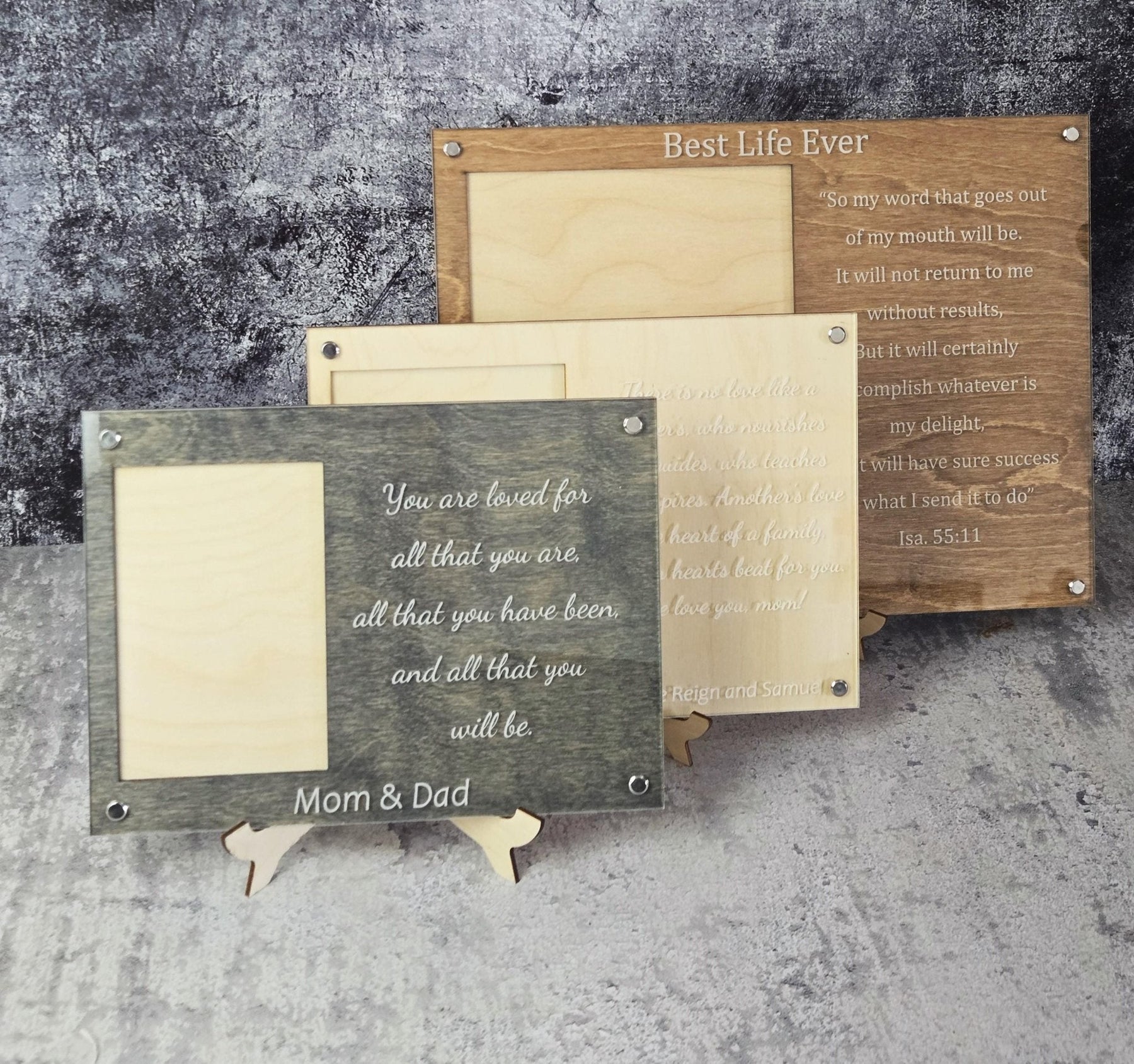 Engraved Handwriting Frame detail view by EverLee Creations