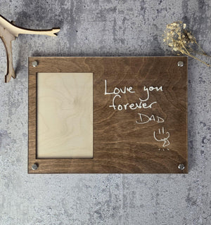 Engraved Handwriting Frame detail view by EverLee Creations