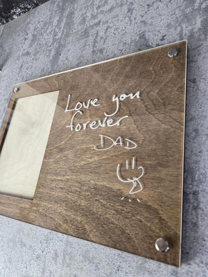 Engraved Handwriting Frame detail view by EverLee Creations