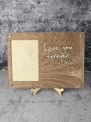 Engraved Handwriting Frame detail view by EverLee Creations