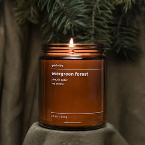 Evergreen forest by gold + ivy, scented candle detail photo 2
