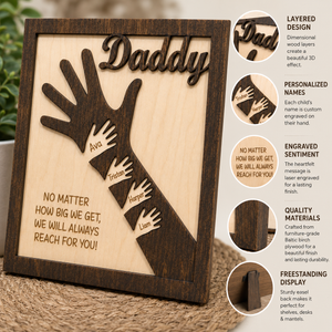 Personalized Reach for Daddy Wood Plaque with Children's Name by Poor Hog Customs, Southern home decor detail photo 2