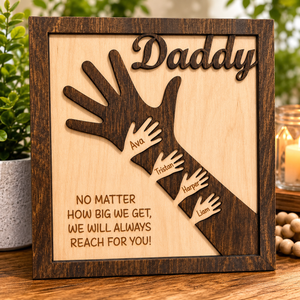 Personalized Reach for Daddy Wood Plaque with Children's Name by Poor Hog Customs, Southern home decor main product photo
