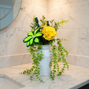 Yellow and Green Farmhouse Floral Arrangement handmade by Bouge Creations in Mississippi