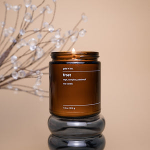 Frost by gold + ivy, scented candle detail photo 2