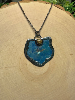 Fantyrel- Tigers Eye and Flower Necklace by Copper Ashes