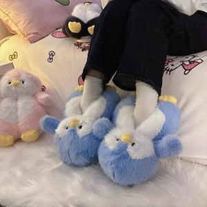 Fuzzy Penguin Plush Slippers — Cute Soft Furry Indoor House Shoes by The Mississippi Mermaid Mercantile - view 29