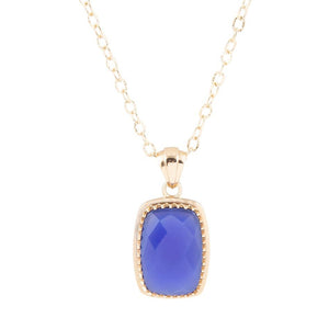 Filigreed Blue Agate Golden Pendant Necklaces by Barse Jewelry