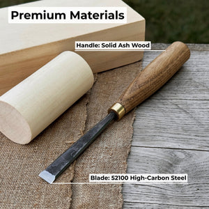 Fine Detail Carving Chisel – 10 mm (0.39 inches) Blade detail view by Sharky Forged Steel Tools