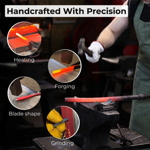 Fine Detail Carving Chisel – 10 mm (0.39 inches) Blade detail view by Sharky Forged Steel Tools