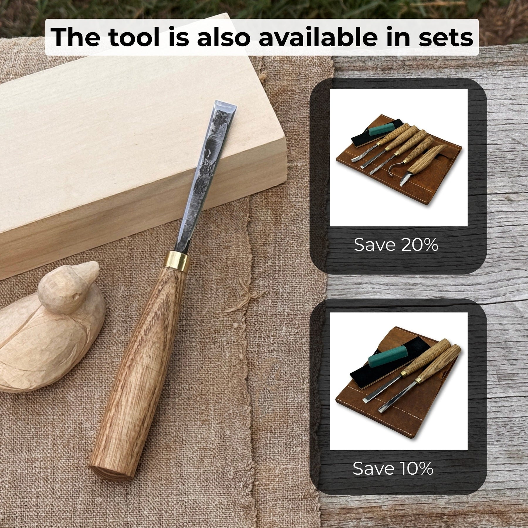 Fine Detail Carving Chisel – 10 mm (0.39 inches) Blade detail view by Sharky Forged Steel Tools