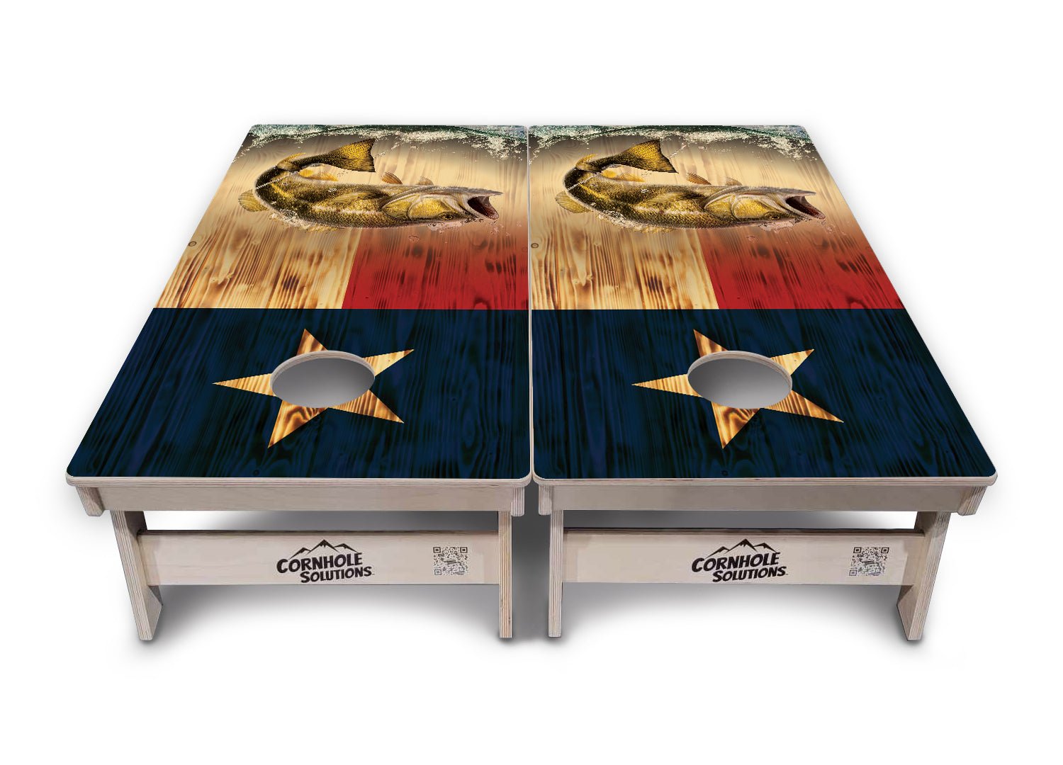 Texas Flag Deer & Fish Cornhole Boards - Professional Tournament Series