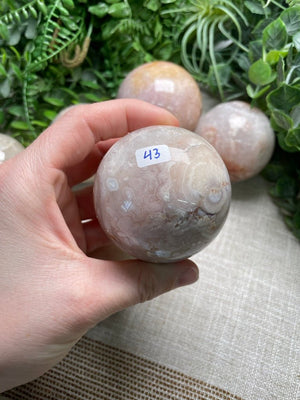 Flower Agate Sphere detail view by Copper Ashes