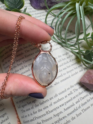 Flower Agate Yoni Necklace by Copper Ashes
