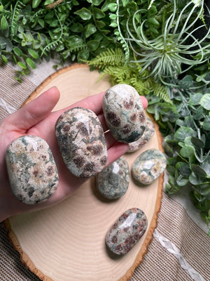 Flower Jasper Palm Stone detail view by Copper Ashes