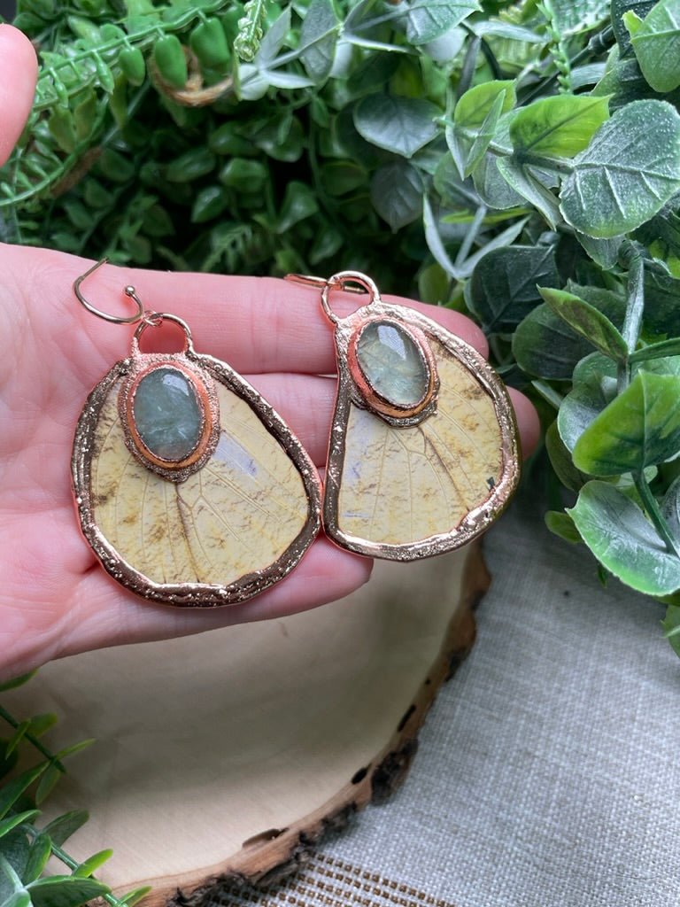 Fluorite Butterfly Wing Earrings by Copper Ashes
