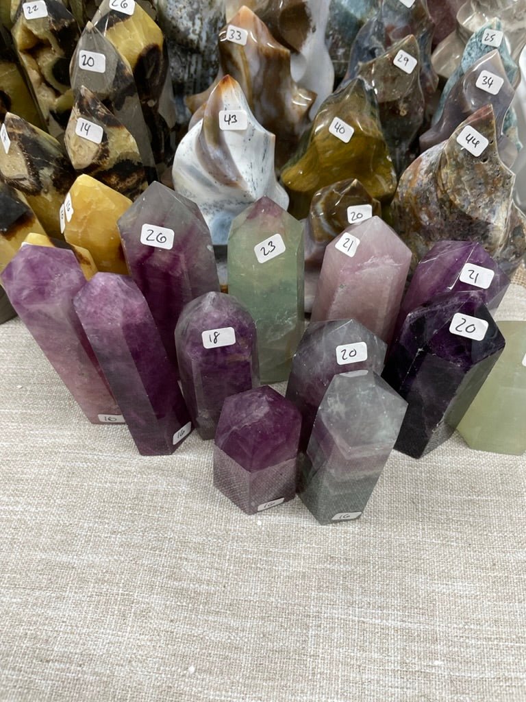 Fluorite Tower (may have minor scratches and chips) detail view by Copper Ashes