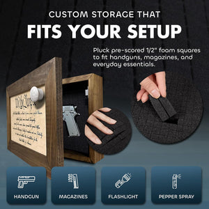 We The People Constitution Gun Concealment Furniture - Handcrafted Hidden Gun Storage Wall Decor - Hidden Safe Furniture with Magnetic Lock for Quick by Bellewood Designs