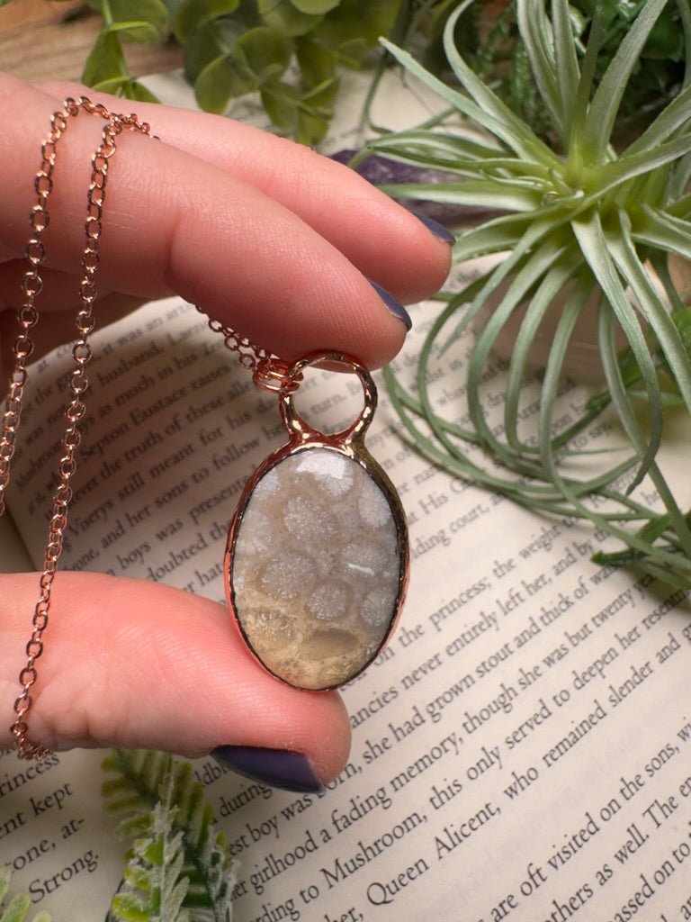 Fossilized Coral Necklace by Copper Ashes