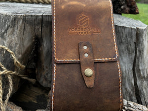 FST 2 Pocket Leather Tool Case detail view by Sharky Forged Steel Tools