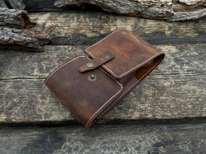 FST 2 Pocket Leather Tool Case detail view by Sharky Forged Steel Tools