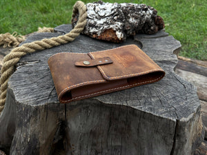 FST 2 Pocket Leather Tool Case detail view by Sharky Forged Steel Tools