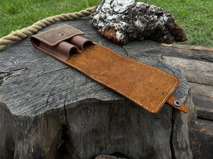 FST 2 Pocket Leather Tool Case detail view by Sharky Forged Steel Tools