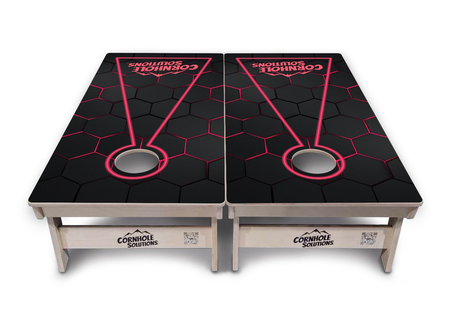 Glow Hole Black Backgound Cornhole Boards - Professional Tournament Series