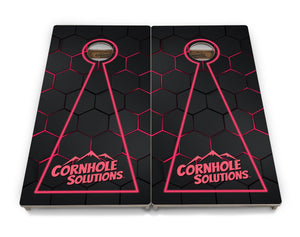 Glow Hole Black Backgound Cornhole Boards - Professional Tournament Series