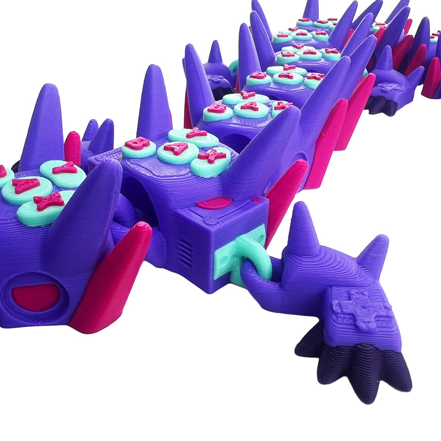 Close-up of Girl Gamer Dragon console details and articulated claw