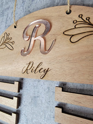 Girls Medal Display Sign detail view by EverLee Creations