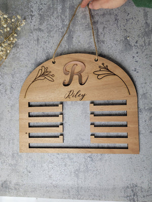 Girls Medal Display Sign detail view by EverLee Creations