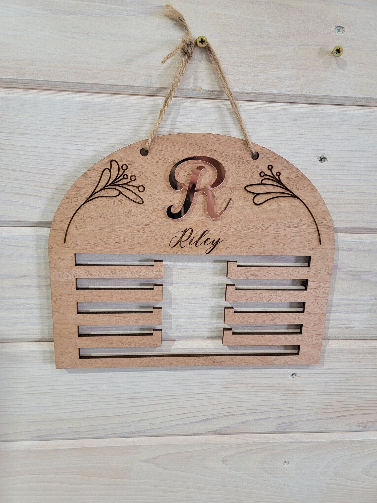 Girls Medal Display Sign detail view by EverLee Creations
