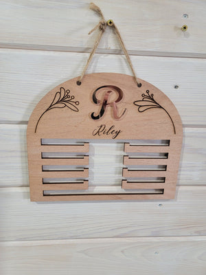 Girls Medal Display Sign detail view by EverLee Creations
