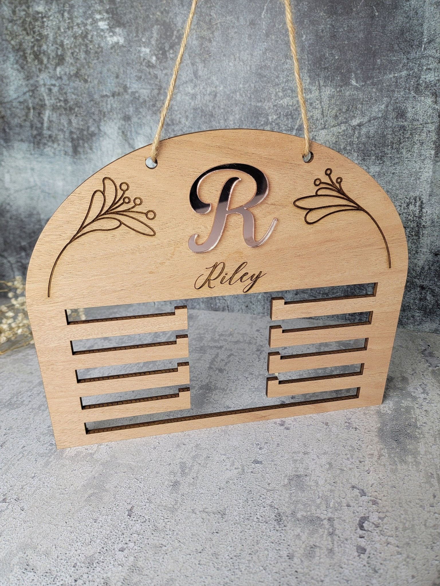 Girls Medal Display Sign detail view by EverLee Creations