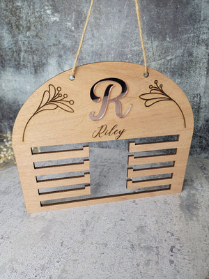 Girls Medal Display Sign detail view by EverLee Creations