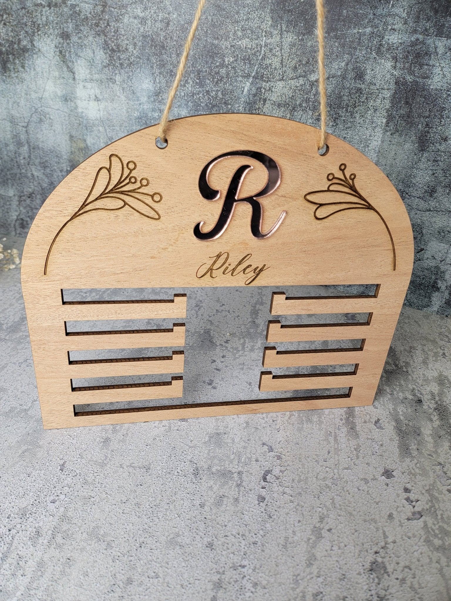 Girls Medal Display Sign detail view by EverLee Creations