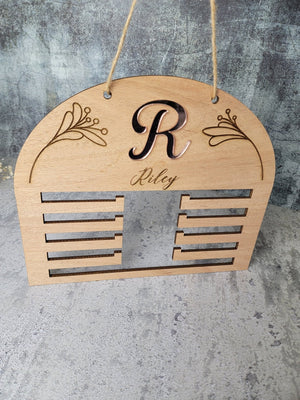 Girls Medal Display Sign detail view by EverLee Creations