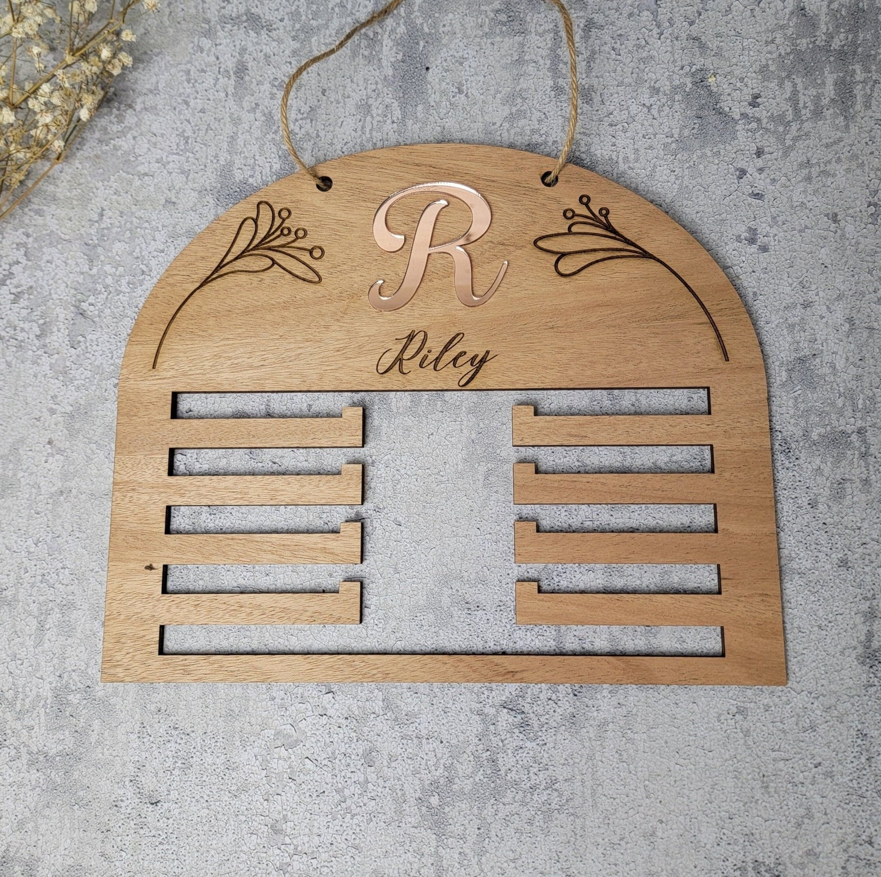 Girls Medal Display Sign detail view by EverLee Creations