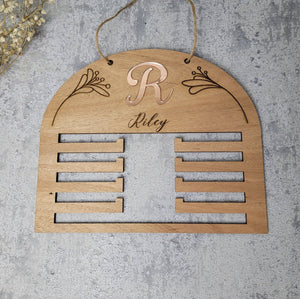 Girls Medal Display Sign detail view by EverLee Creations