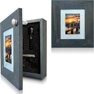 Hidden Gun Safe Picture Frame - Handcrafted Gun Concealment Furniture - Quick Access Picture Frame Safe with Magnetic Lock for Discreet & Secure Gun S by Bellewood Designs