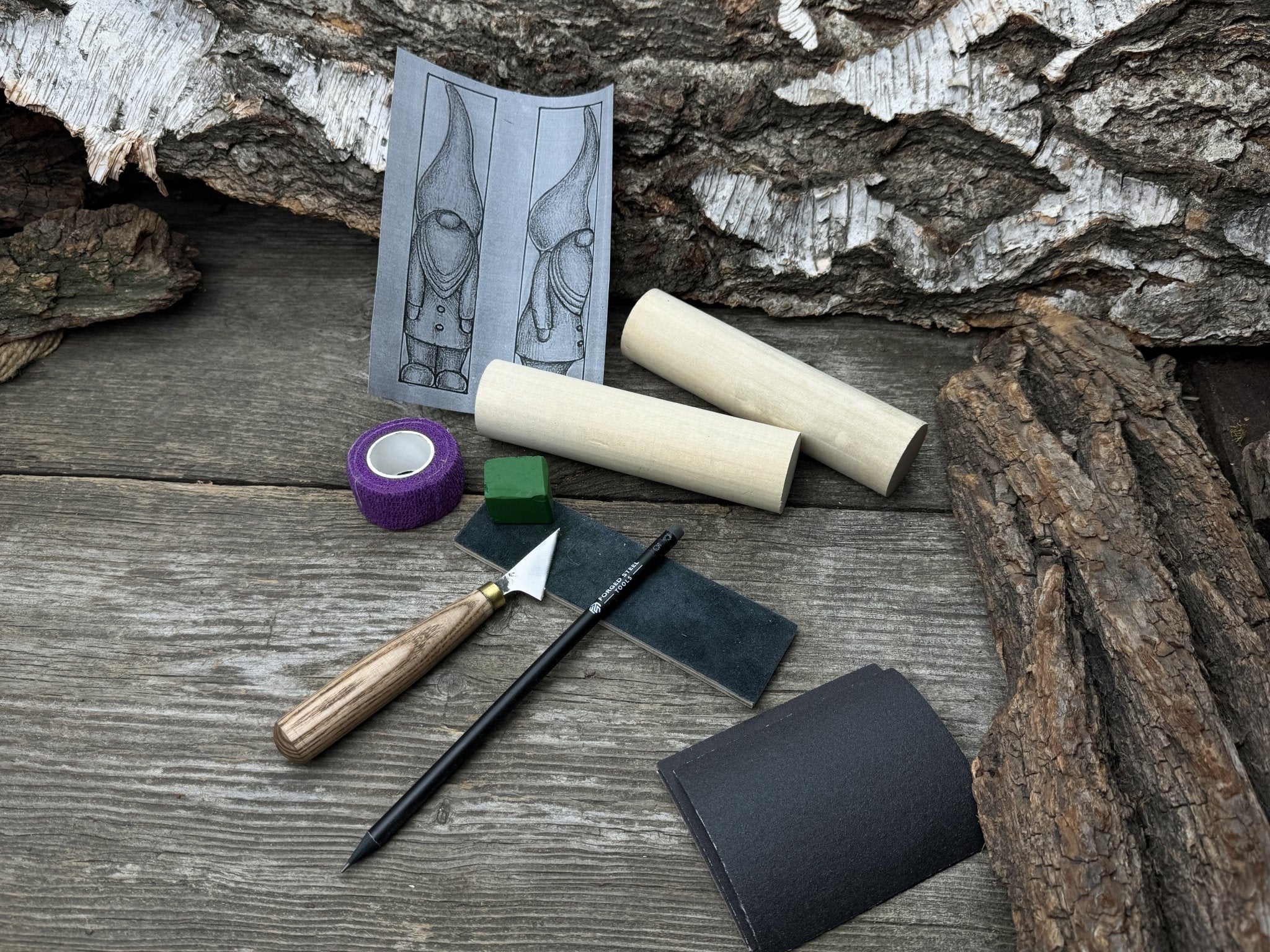 Gnome Carving Kit - Ideal for Beginners, Adults, Teens & Kids by Sharky Forged Steel Tools