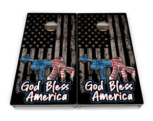 God Bless America Flag Cornhole Boards - Professional Tournament Series