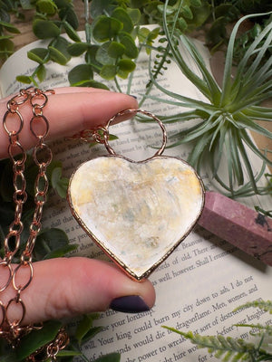 Golden Mica Heart Necklace by Copper Ashes