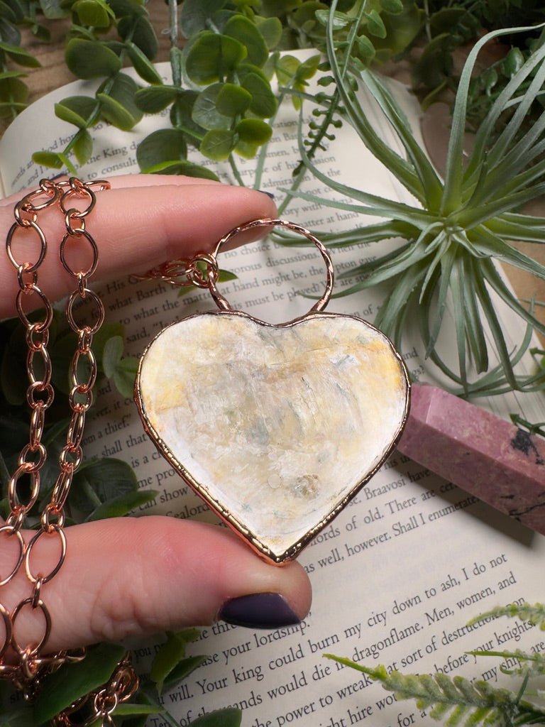 Golden Mica Heart Necklace by Copper Ashes